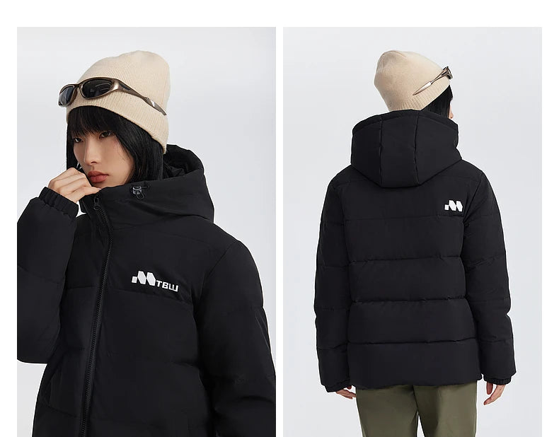 Unisex Winter Hooded Soft Cotton Padded Coat, Drawstring Warm Outerwear Jacket For Men & Women