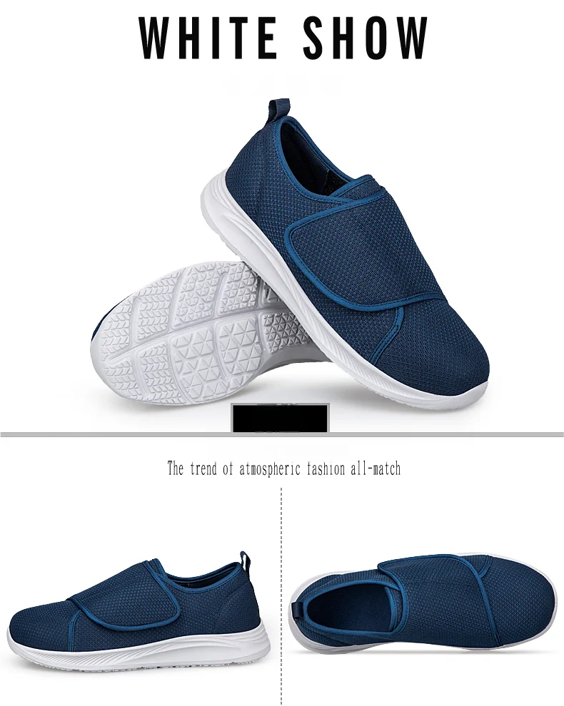 Unisex orthopedische wandelschoenen voor diabetici, voor brede voeten, gezwollen voeten, duimeversie, zacht en comfortabel