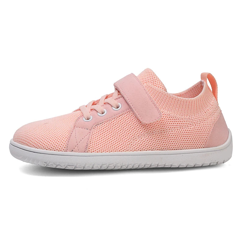 Wide Toe Barefoot Sneakers for Boys & Girls - Lightweight Non-Slip Kids Walking Skate Shoes Comfortable Breathable Soft Material