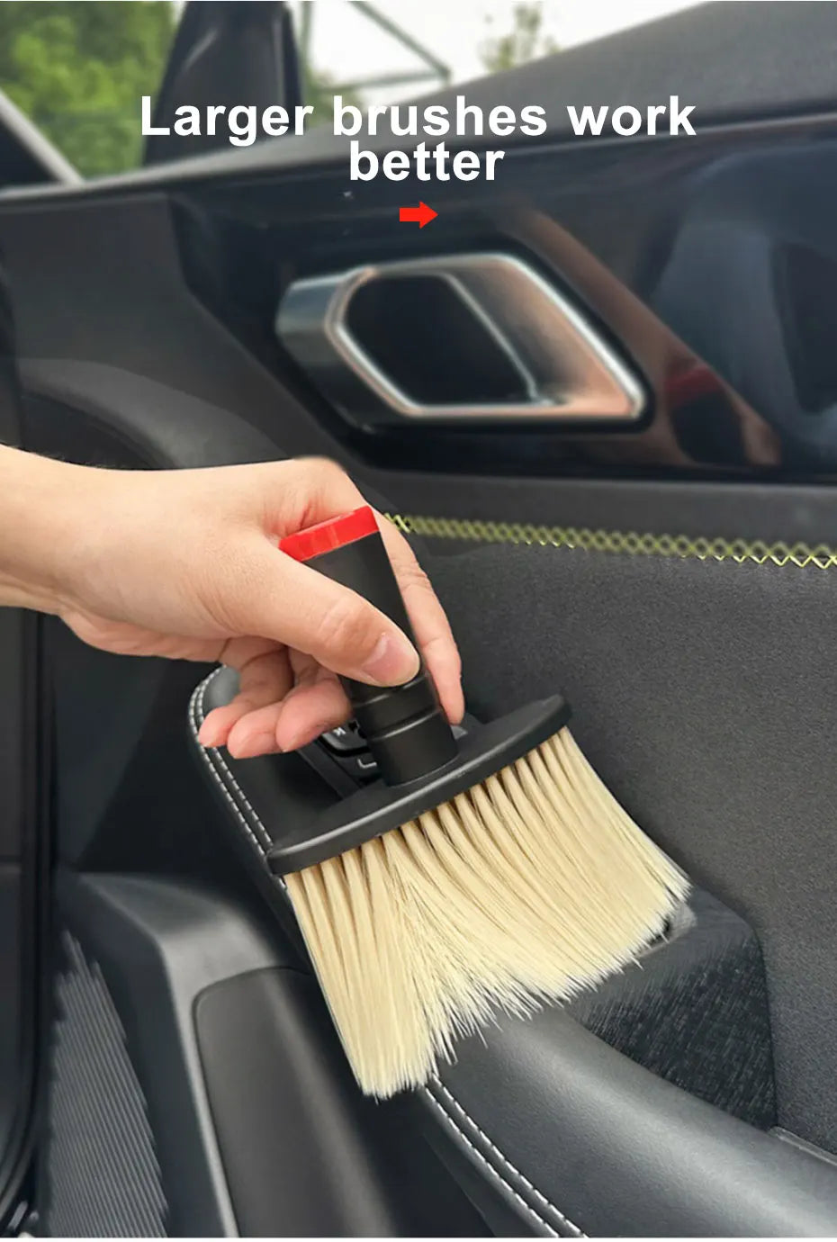 SEAMETAL Car Interior Cleaning Brush Soft Bristles Dust Removal Brush Auto Air Outlet Gaps Duster for Car Detailing Clean Tool