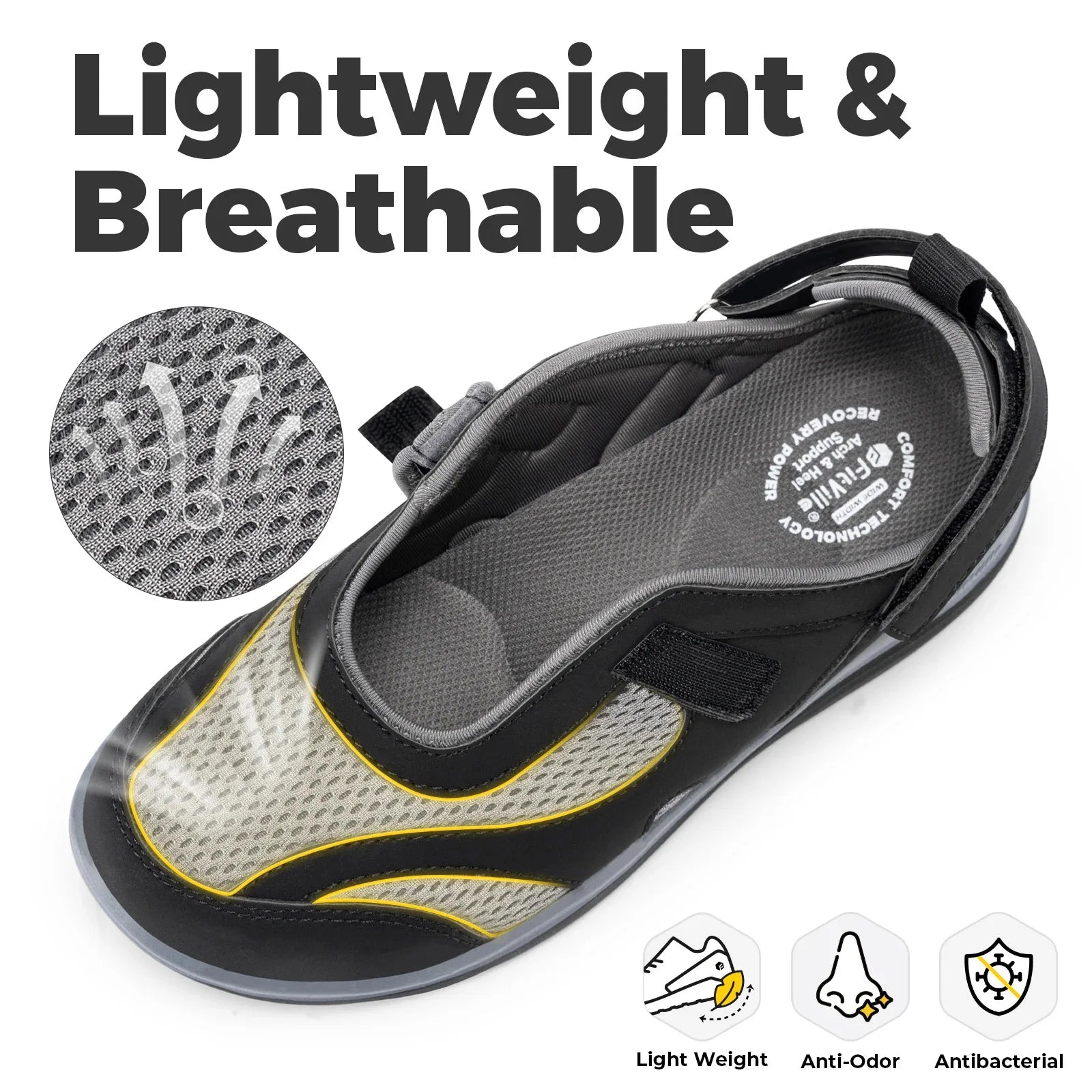 Women's Mary Jane Casual Shoes Sandals Widened Toe For Swollen Feet Lightweight Breathable Outdoor Elderly Shoe Sandals