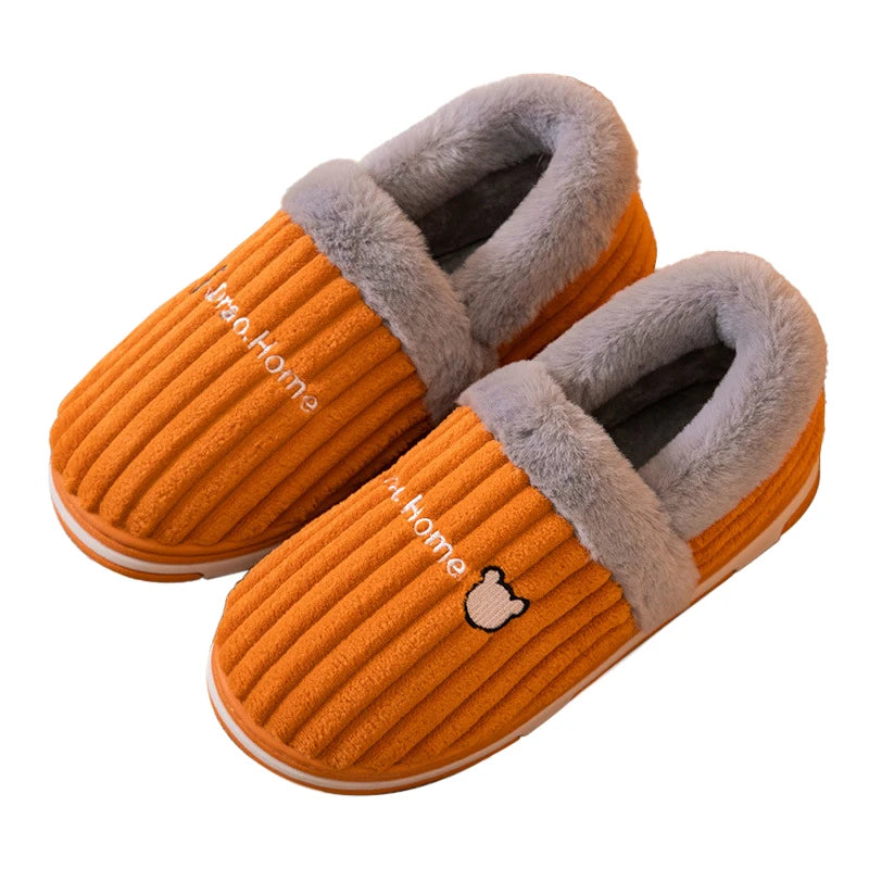 Unisex Warm Plush Winter Slippers Indoor Furry Fluffy Cotton Slides Suitable As Comfortable Home Bedroom Shoe For Men & Women