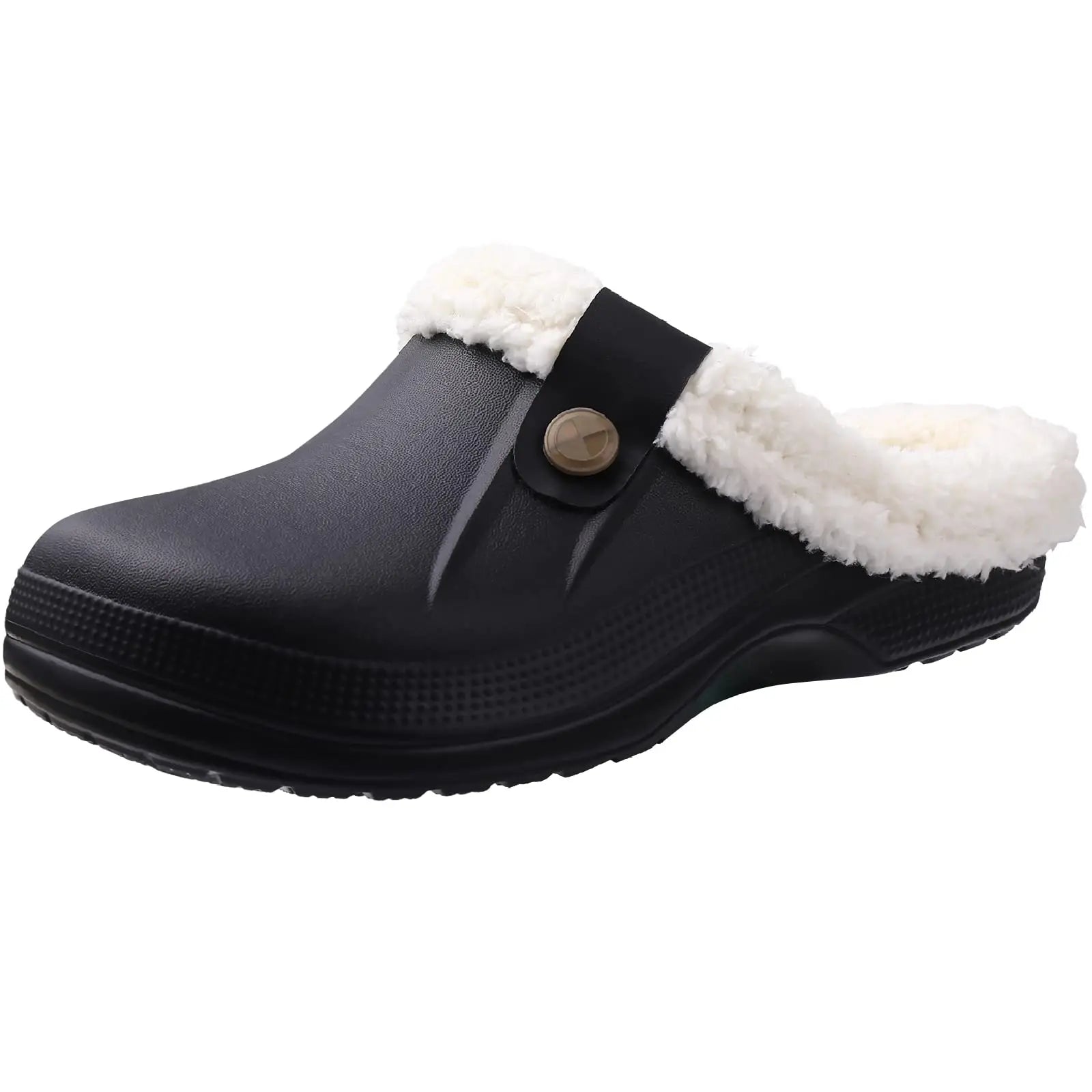 Unisex Plush Garden Winter Slippers Fur Clogs Slippers Non-Slips Cosy Fuzzy Home Slides With Soft Furry Waterproof For Men & Women