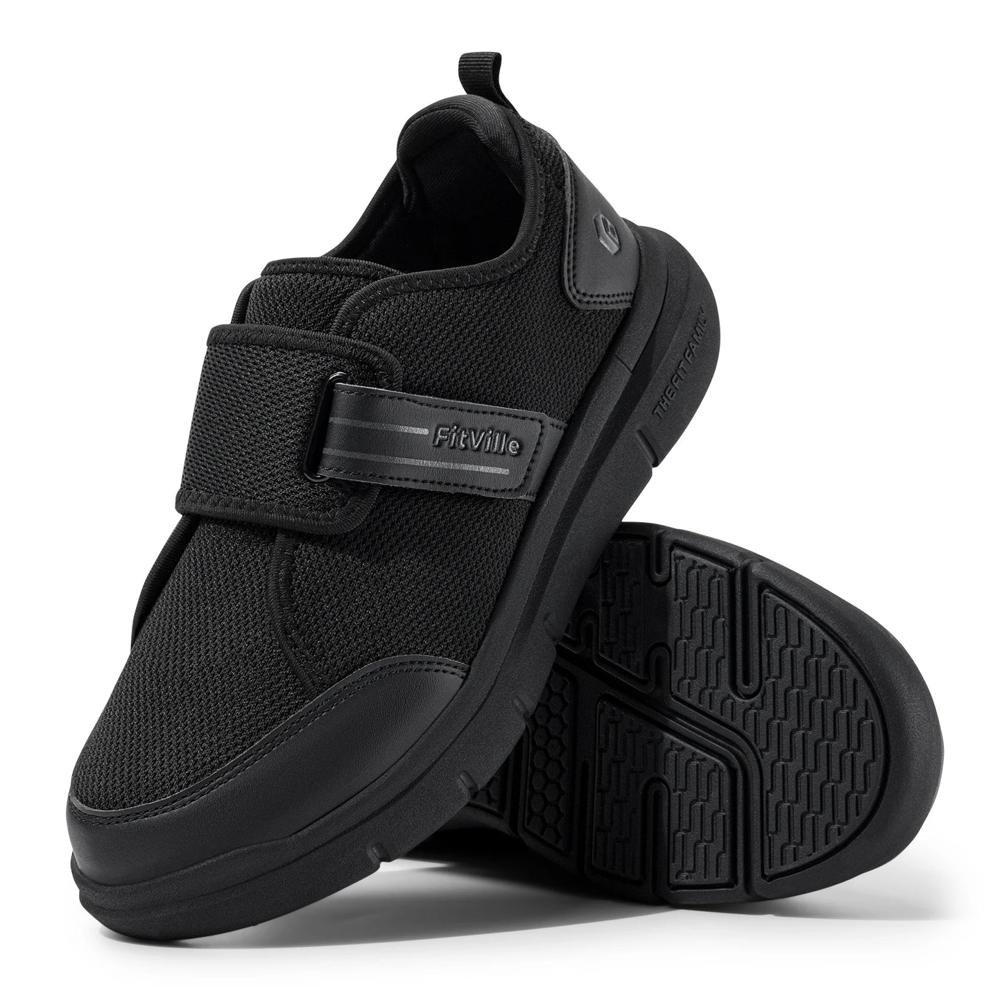 Diabetic Shoes for Men's Extra Wide, Hook, and Loop Walking Shoes for Elderly for Swollen Foot Pain Relief Neuropathy