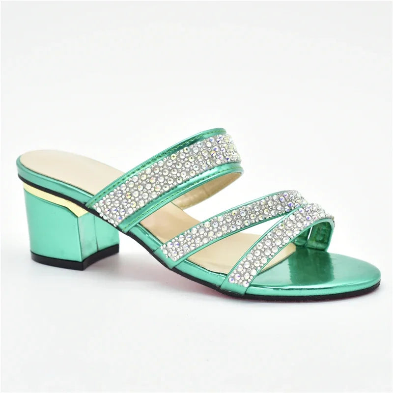 Italian Style Summer Slippers Sweet Style for Royal Wedding Party Sling Backs Sandals Rhinestone Women Wedding Shoes