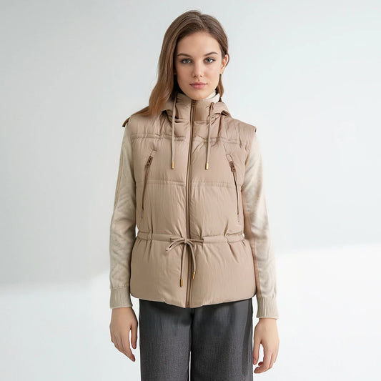 Women's High-Quality Luxury BC Winter Warm & Thick Duck Down Hooded Jackets, Down Vest Coats For Ladies