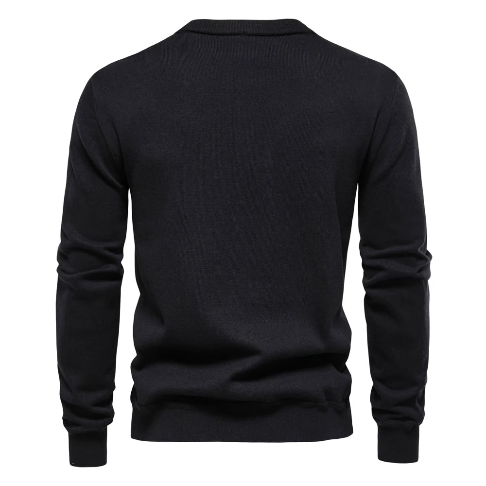 Men's Autumn Cotton Cardigan Sweater Casual Single Breasted Solid Colour High Quality Cotton Sweater For Men