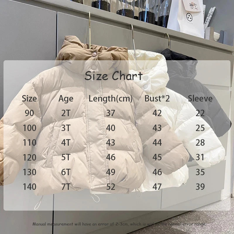 Winter Kids Parkas Korean Style Girls Boys Fur Coat Hoodie Boys Thicken Outerwear 7T Unisex