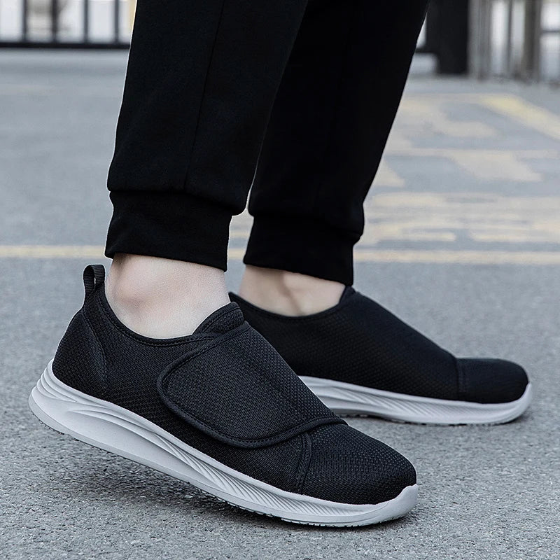 Unisex orthopedische wandelschoenen voor diabetici, voor brede voeten, gezwollen voeten, duimeversie, zacht en comfortabel