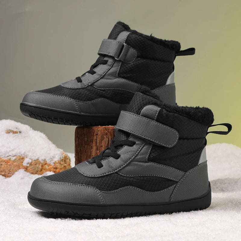 Kinderen brede neus blotevoeten sneeuwlaarzen comfortabele warme stijlvolle winter minimalistische sneakers voor jongens en meisjes, perfect voor peuters tot grote kinderen