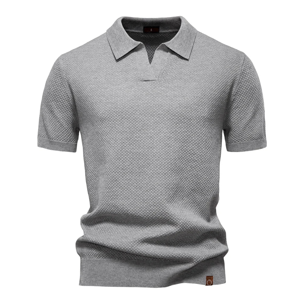 Men's Summer Breathable Polo Shirt Short Sleeve Solid Colour Casual Polo Shirts for Men Lightweight Stretch Polo ﻿