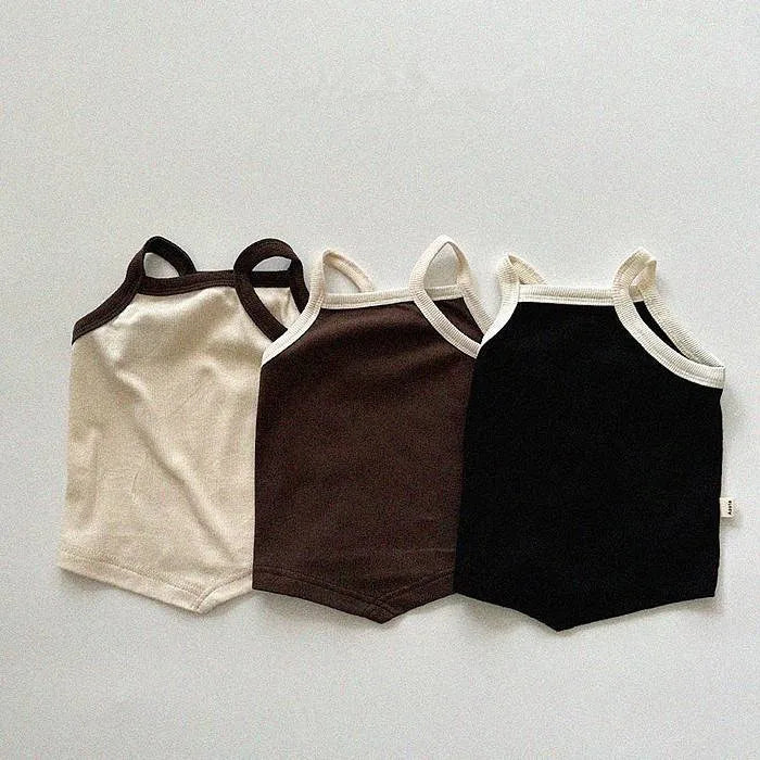2025 Zomer Nieuwe Baby Mouwloze T-shirts Katoenen Baby Meisjes Effen Sling Tops Peuter Jongen Vest Casual Ademende Kinderkleding 0-2Y Unisex