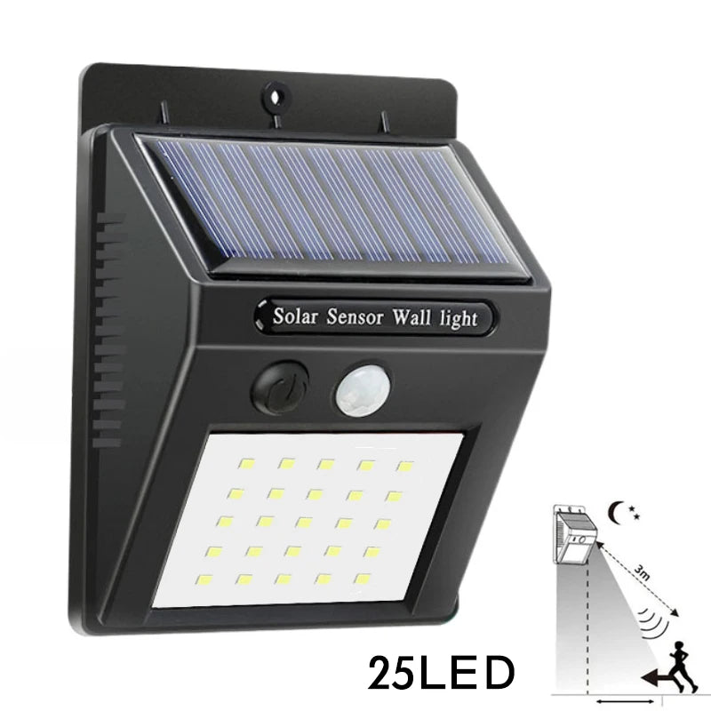 LED Solar Light 25/30 LEDs Wireless Motion Sensor Light Waterproof Solar Outdoor Lights Garden Decoration Spotlights Wall Lamp