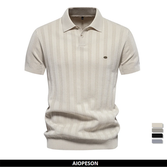 2024 Nieuw zomer geribbeld poloshirt voor heren, ademend en koel, merkkwaliteit heren poloshirts met textuur
