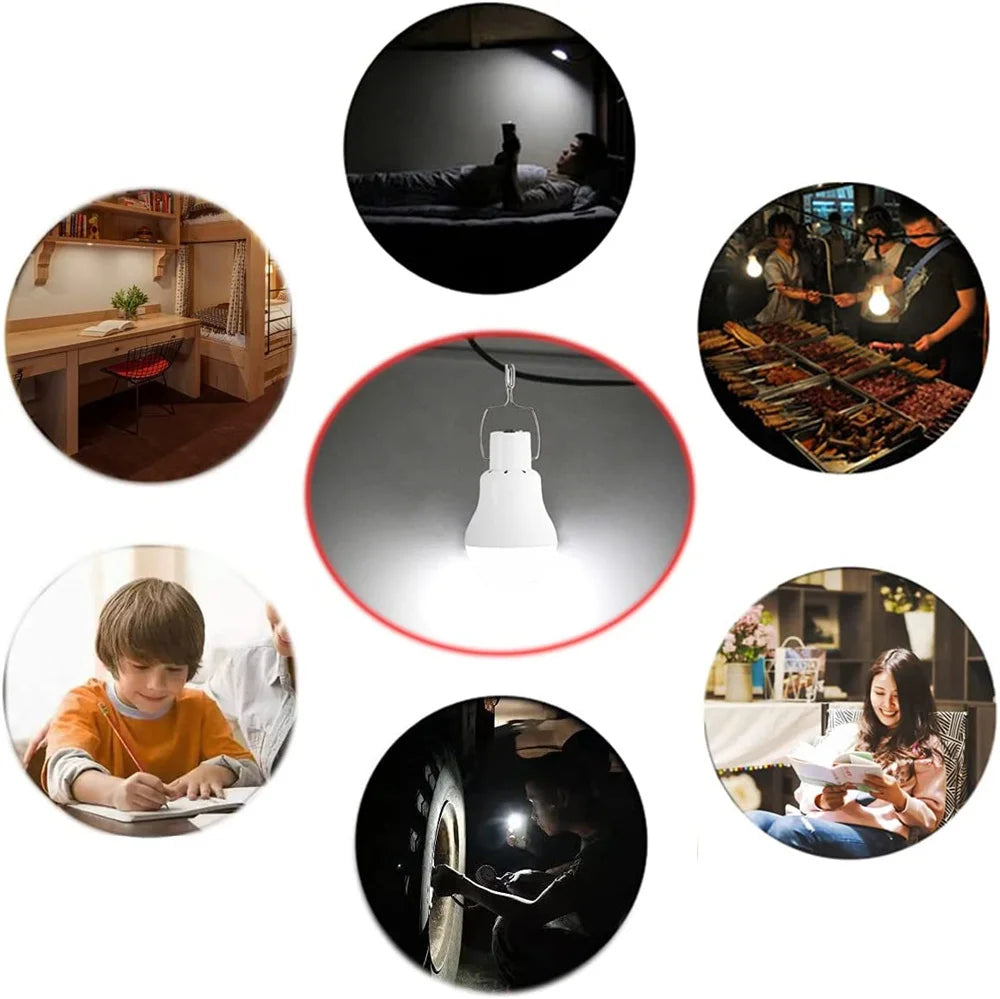 Draagbare, op zonne-energie werkende lamp met led-lampjes, oplaadbaar, kampeertent, nachtvissen, noodzonnepaneel, zonlicht