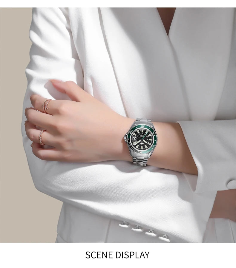Yelang V1214 Women's Watch Japan VS43 Eco-Drive Solar Watch 36mm Ladies Fashion Sapphire Swiss Luminous 100M Waterproof Watch