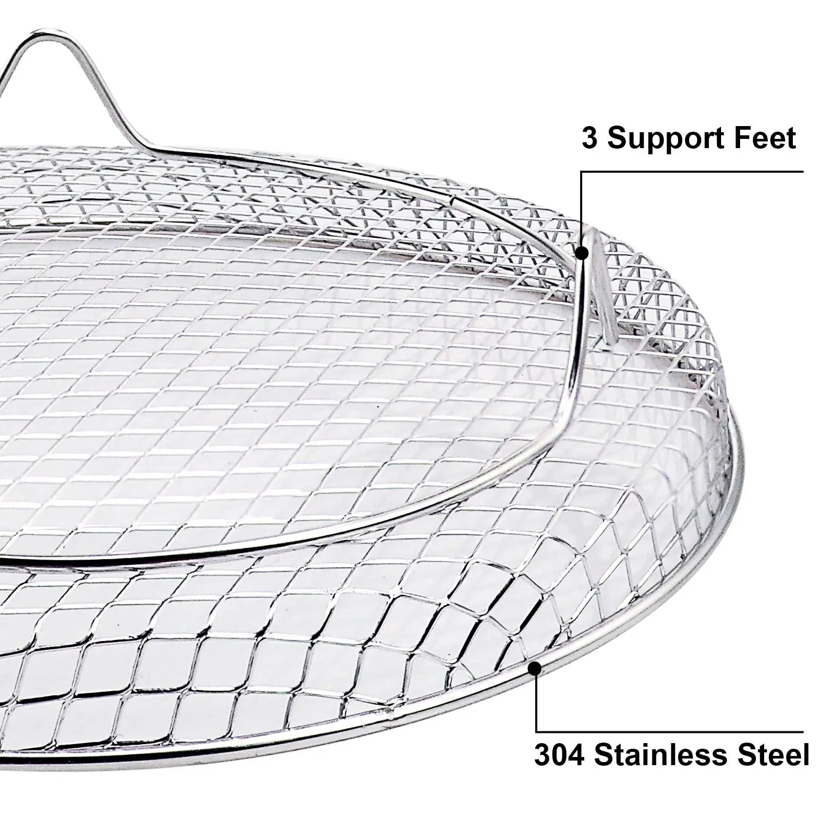 Air Fryer Rack, Set of 3, Stackable Multi-Layer Stainless Steel Dehydrator Rack, Air Fryer Accessories Oven Steamer Basket