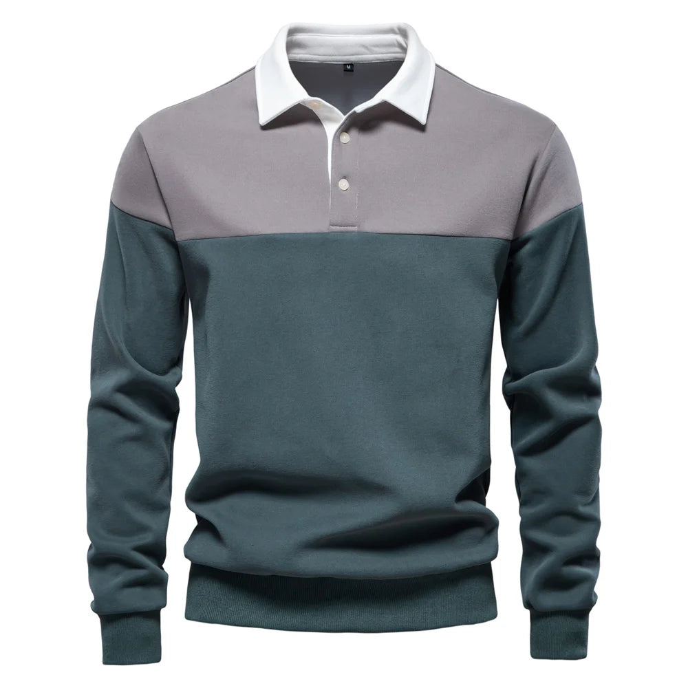 Men's Premium Design Sweatshirt Colour Block Hoodies Long Sleeve Business Casual Social Sweatshirt