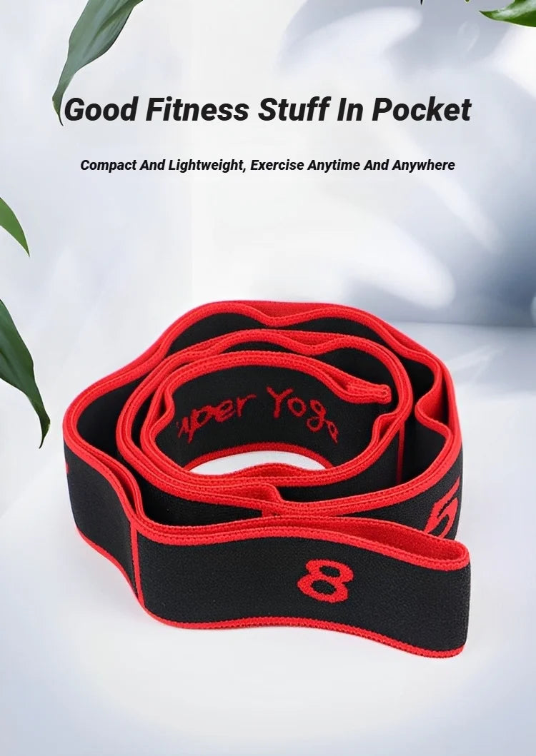 8 Section Style Dance Resistance Band Yoga Stretching Pilates Fitness Digital Elasticity Elastic Stretch Training Tension Belt