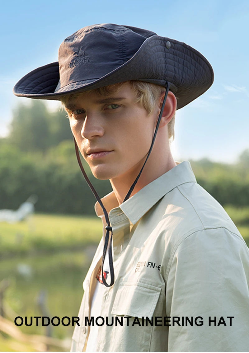 Outdoor Hiking Hats Anti-ultraviolet Summer Sun Caps Sports Climbing Sun Shading Fisherman Western Cowboy Hat