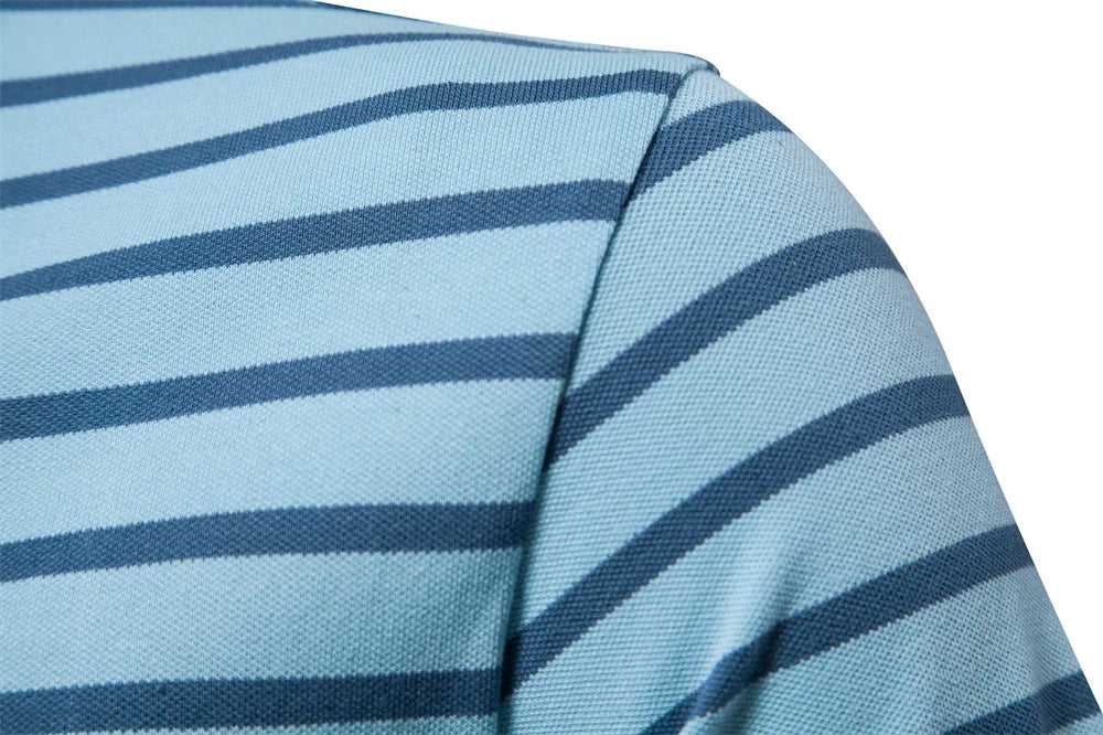 Cotton Embroidery Men's Polo Shirts Casual Striped Short-sleeved Polo Shirts for Men New Summer Polos Men Clothing