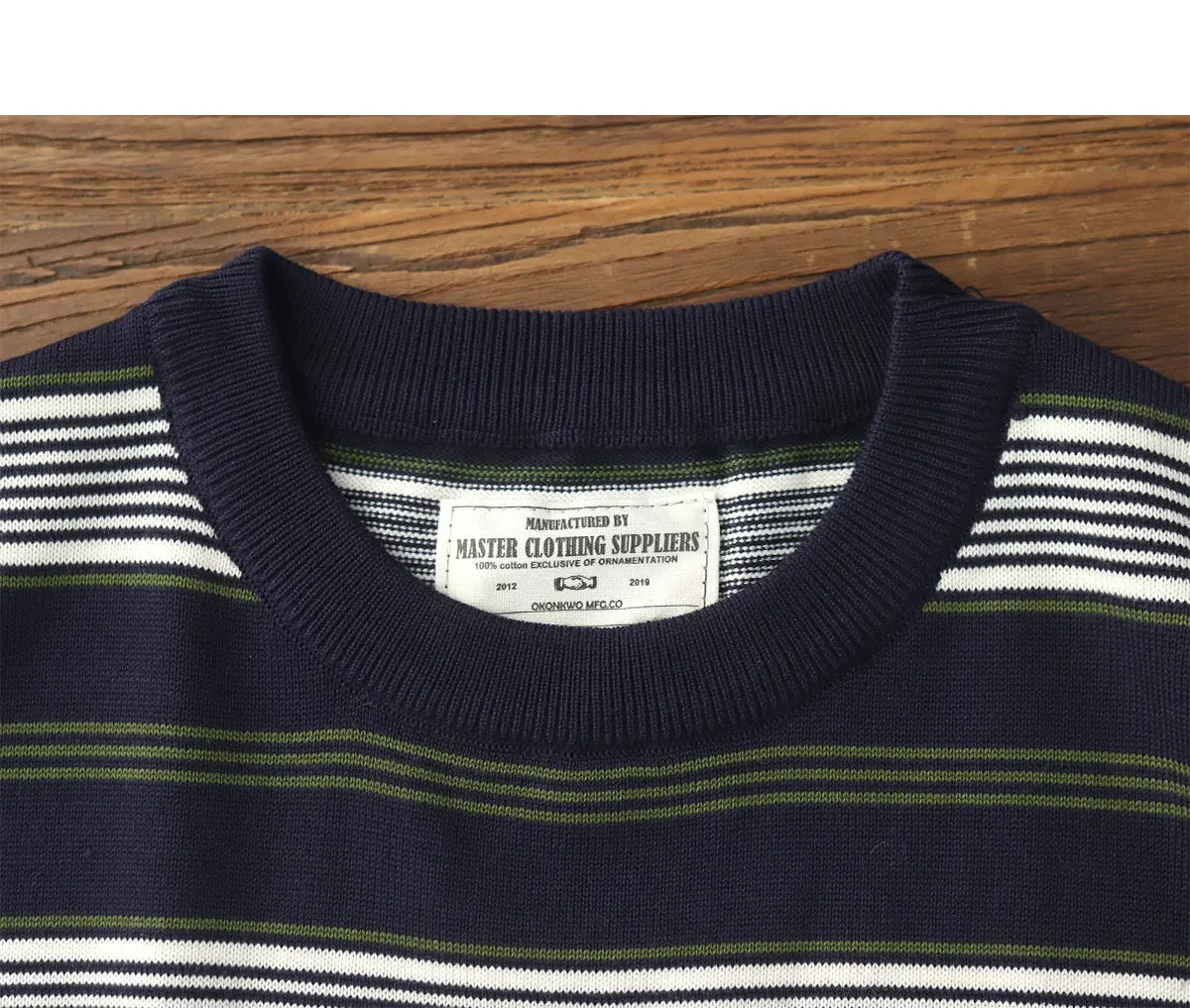 2025 Zomer Nieuwe Amerikaanse Retro 280G Korte Mouw O-hals Gebreid Gestreept T-shirt Heren Eenvoudig 100% Katoen Gewassen Casual Slim Tops