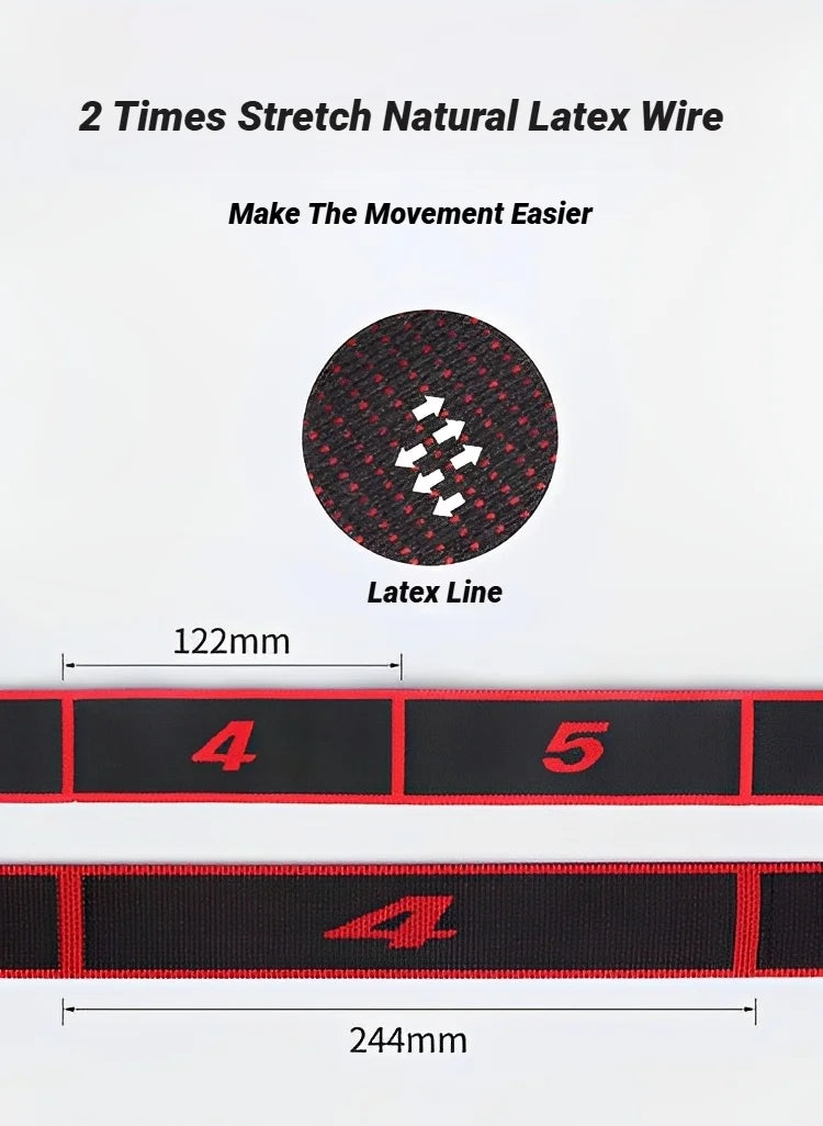 8 Section Style Dance Resistance Band Yoga Stretching Pilates Fitness Digital Elasticity Elastic Stretch Training Tension Belt