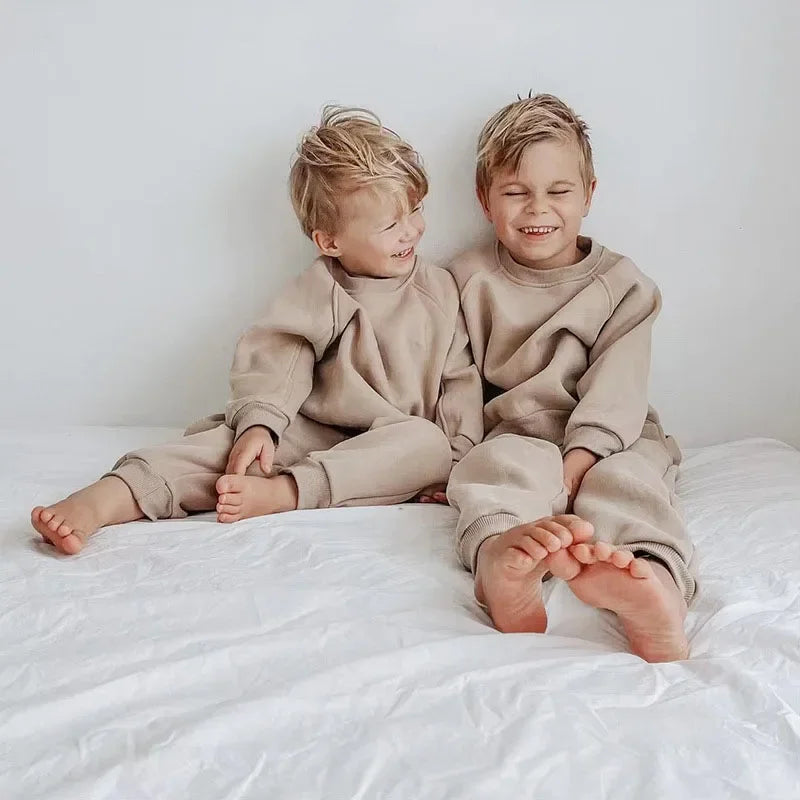 New Spring Boys Clothing Kids Girl Loose Leisure Sports Suit Children 2PCS Hoodie + Sweatpants 4-6Y Unisex