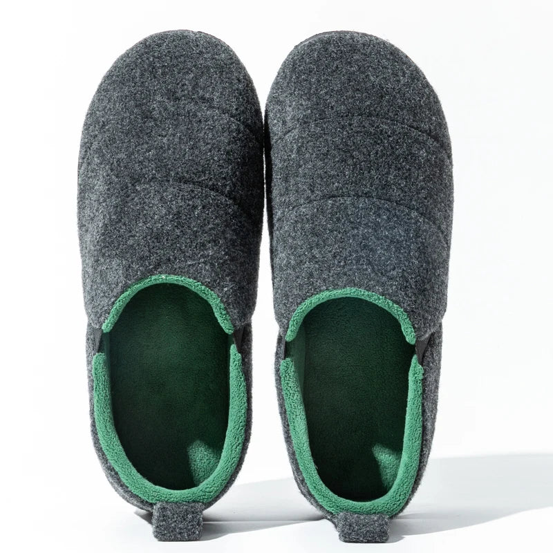 Men's Winter Plush Slippers Warm Fuzzy Soft Bottom Slides Comfortable Bedroom Shoes Indoor Male Anti-Slips Slippers
