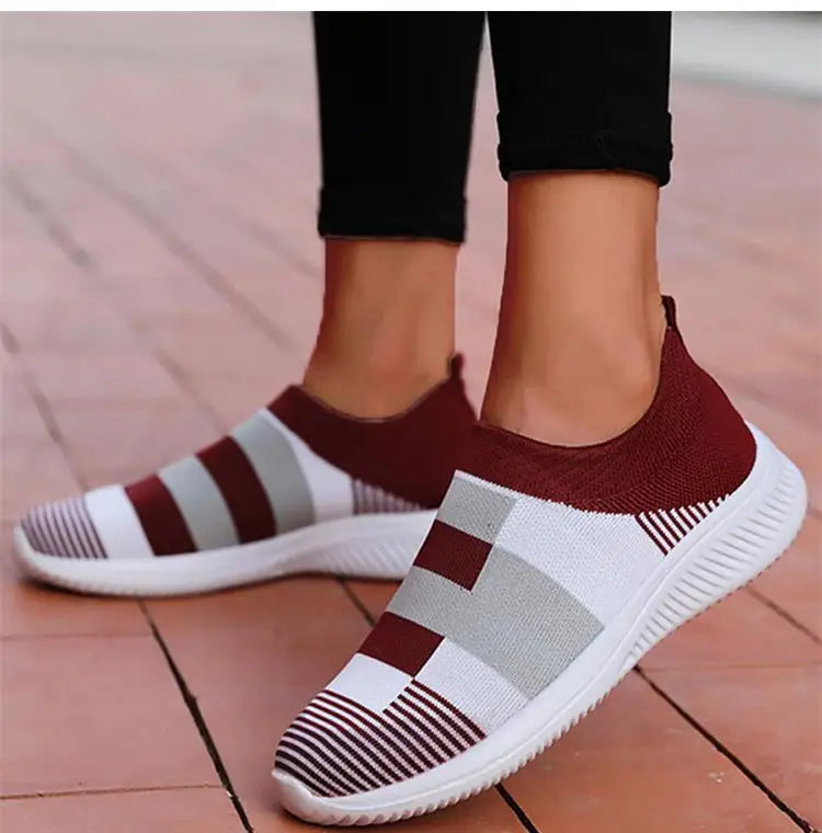 Fashion Women Sneakers Flat Shoes Woman Vulcanized Sneaker Women Slip On Sock Shoes Plus Size Women's Sneaker Zapatos De Mujer