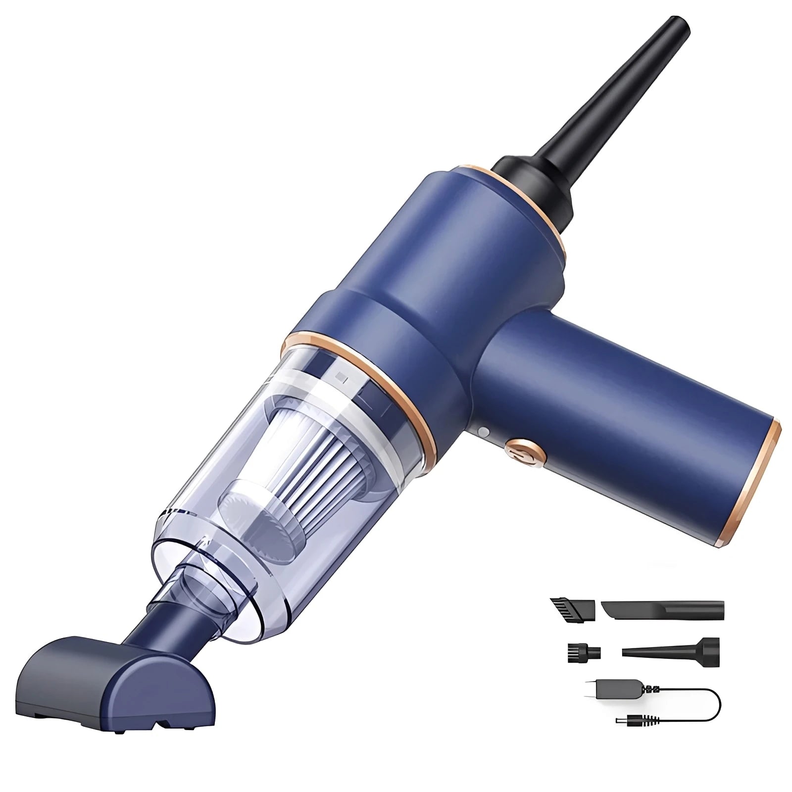 2-in-1 Wireless Car Vacuum Cleaner – Portable High-Power Handheld Vacuum with Multi Brush Heads & Type-C Charging