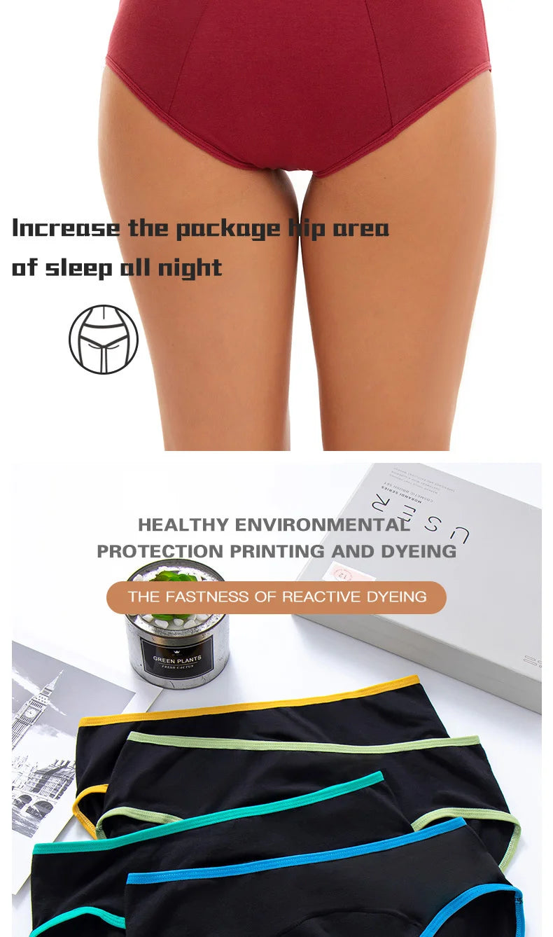 Cotton Women's Underwear Panties High Waist Briefs Solid Color Breathable Underpants Seamless Soft Lingerie Girls Fashion Briefs