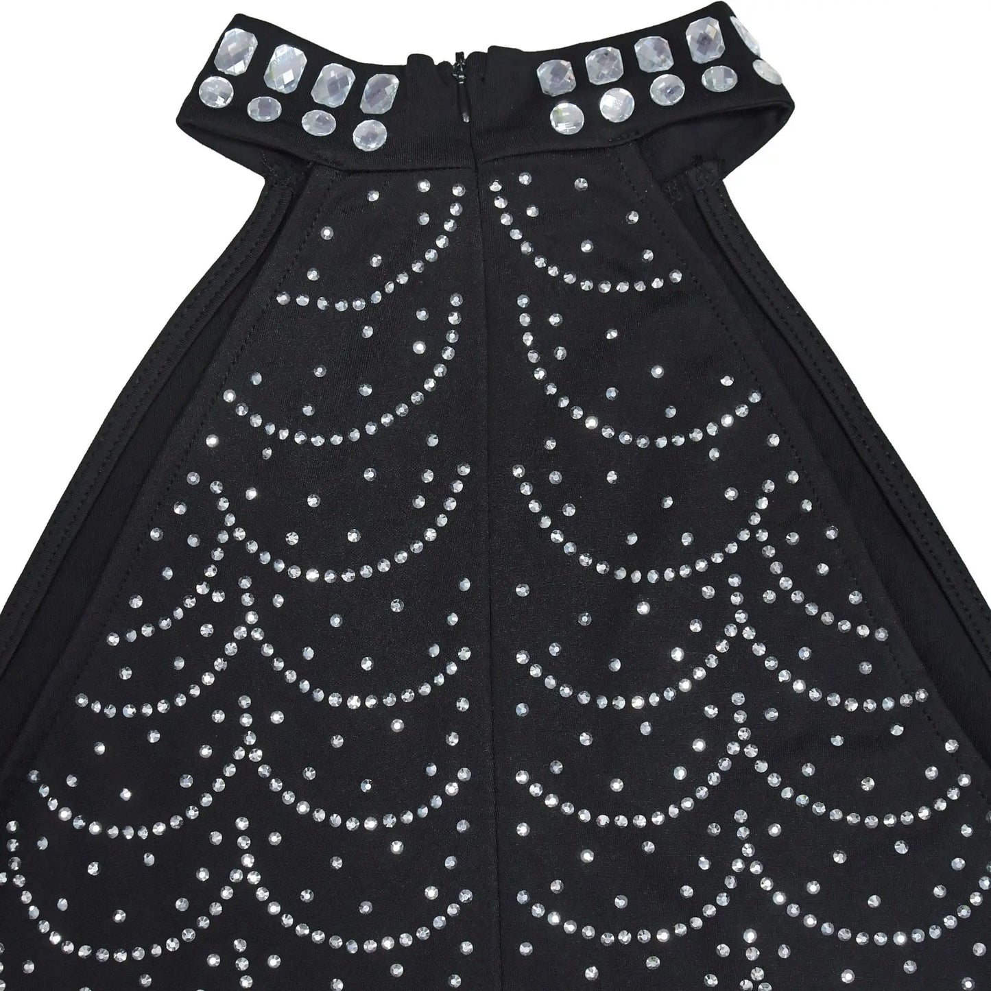 Women's Sexy Sleeveless Halter Rhinestone Decor Floor-length Mermaid Party Dress