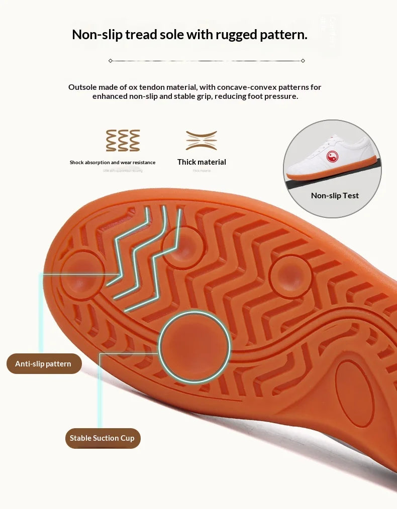 Women’s Genuine Leather Tai Chi Shoes – Breathable Cowhide Sole Martial Arts Training Shoes for Tai Chi, Qigong & Kung Fu