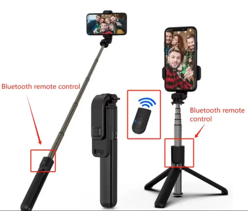 H1 Draadloze Bluetooth Selfie Stick statief monopod standaard Telefoonhouder voor buitenreizen 3 IN 1