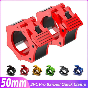 1Pair 50MM Spinlock & Collar Lock Clips For Weightlifting Bar - Quick Release Dumbbell Clamps