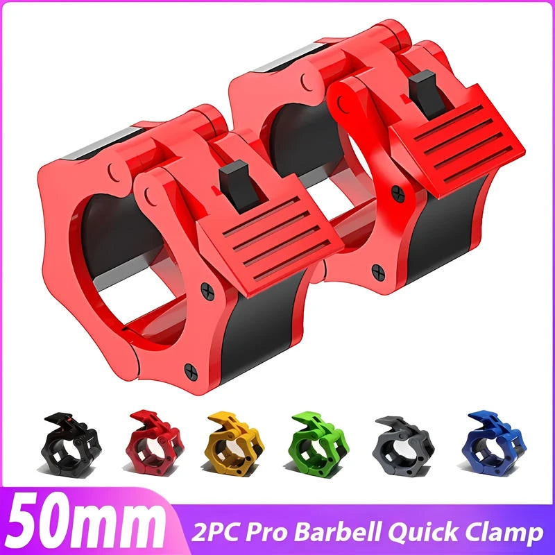 1Pair 50MM Spinlock & Collar Lock Clips For Weightlifting Bar - Quick Release Dumbbell Clamps