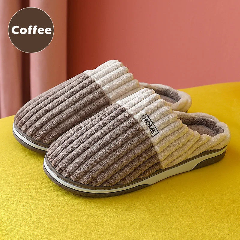 Unisex Fur Fluffy Indoor Slippers With Soft Comfy Furry Bedroom Slides and Non-Slip Plush Flat Cotton Shoes