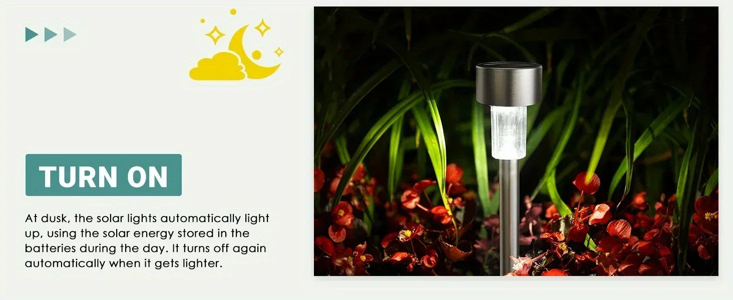 Solar Outdoor Lights Garden Lamp Solar Powered Waterproof Landscape Path Outdoor for Yard Backyard Lawn Patio Decorative