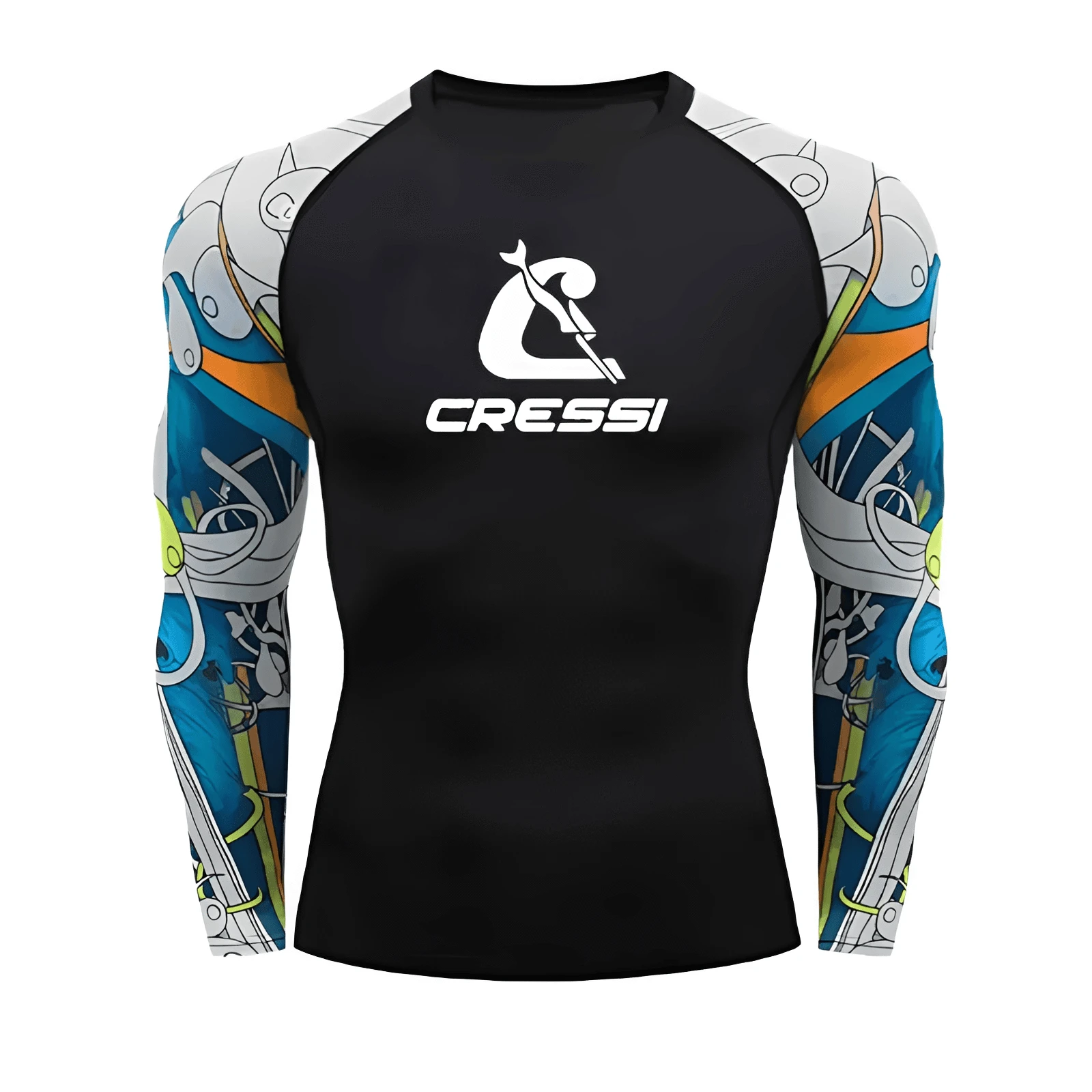 Men’s UPF 50+ Long Sleeve Rash Guard – Quick-Dry Breathable Surf & Swim Shirt for Water Sports & Gym Training