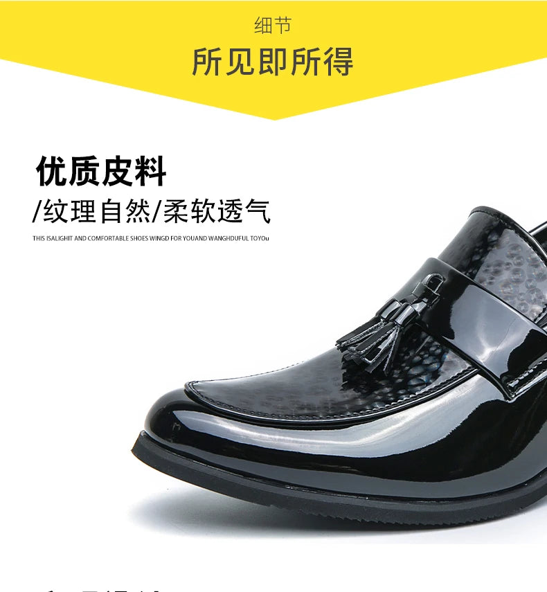 Height Increasing Male Formal Dress Shoes High Heel Men Popular Wedding Oxfords Black Silver Adult Leisure Casual Shoes