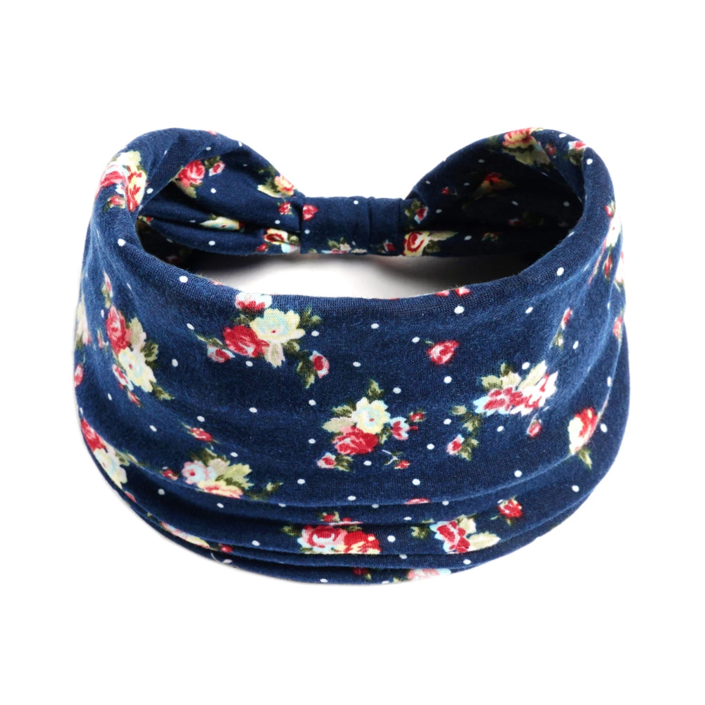 Bohol Headbands Women Wide Knotted Hairbands Elastic Turban Head Bands Non-Slip Floral Yoga Sports Sweatbands Workout Head Wraps