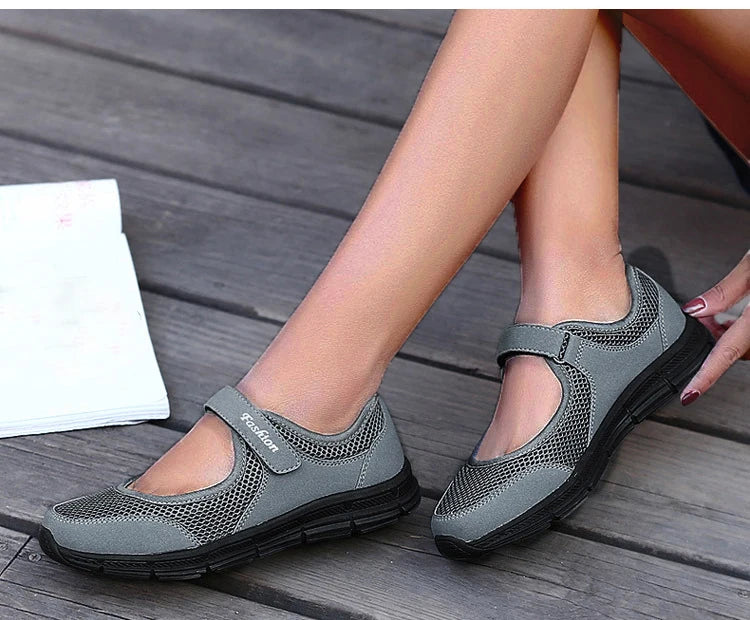 Sneakers For Women Breathable 2025 New Fashion Flat Soft Woman Vulcanize Shoes Mesh Fabric Women Shoes Female Footwear