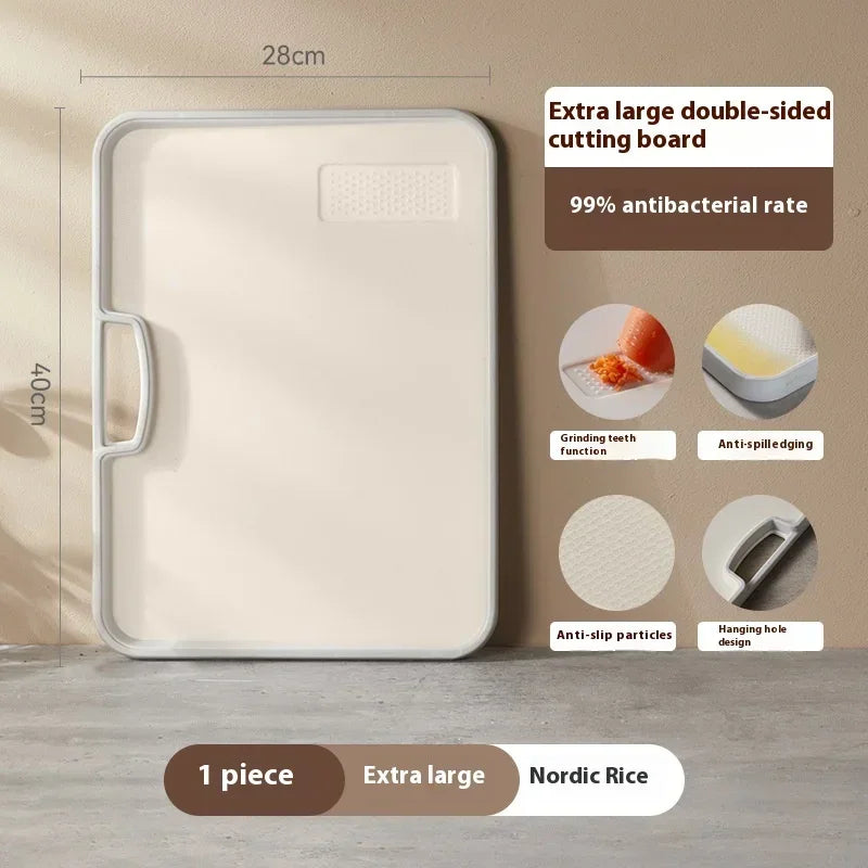 Double-Sided PP Cutting Board - Mold Proof/Antibacterial, BPA Free - Non-Slip/Dishwasher Safe for Veggies/Meat