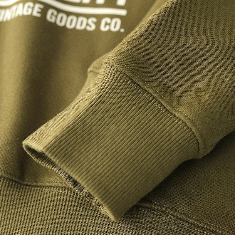 Autumn New American Retro Heavyweight 500g Letter Printed Sweatshirts Men's Fashion 100% Cotton Washed Pullover Casual Sportwear