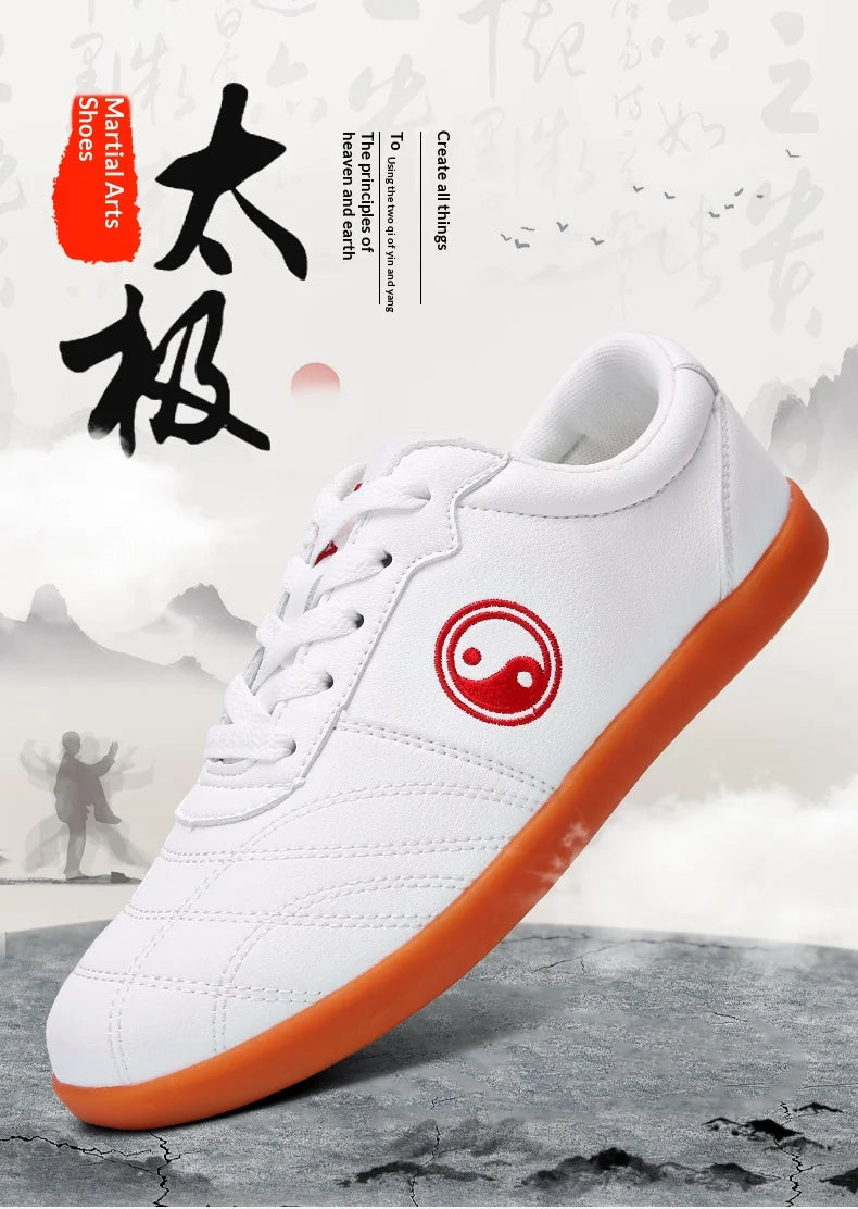 Women’s Genuine Leather Tai Chi Shoes – Breathable Cowhide Sole Martial Arts Training Shoes for Tai Chi, Qigong & Kung Fu
