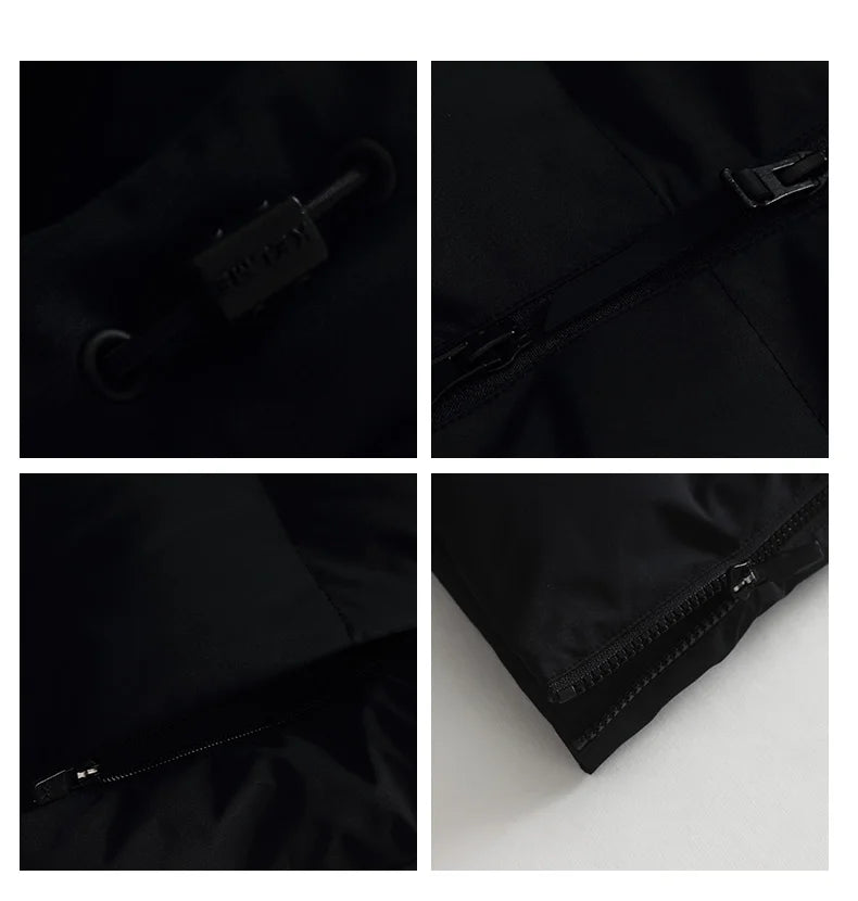 Men's Winter Jacket Long Sports Training Hooded Coat Outwear Warm Silk Cotton Windproof Cotton Clothing