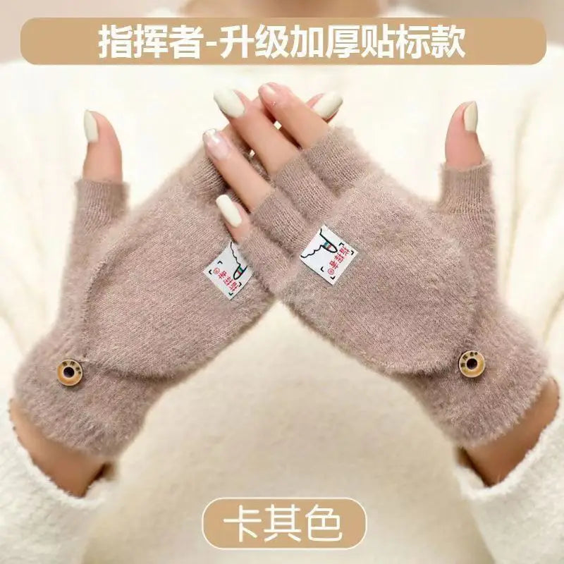 Women's Winter Gloves Cycling Motorcycle Tactical Hiking Sky Fishing Snowboard Full Finger Plush Thickened Gloves