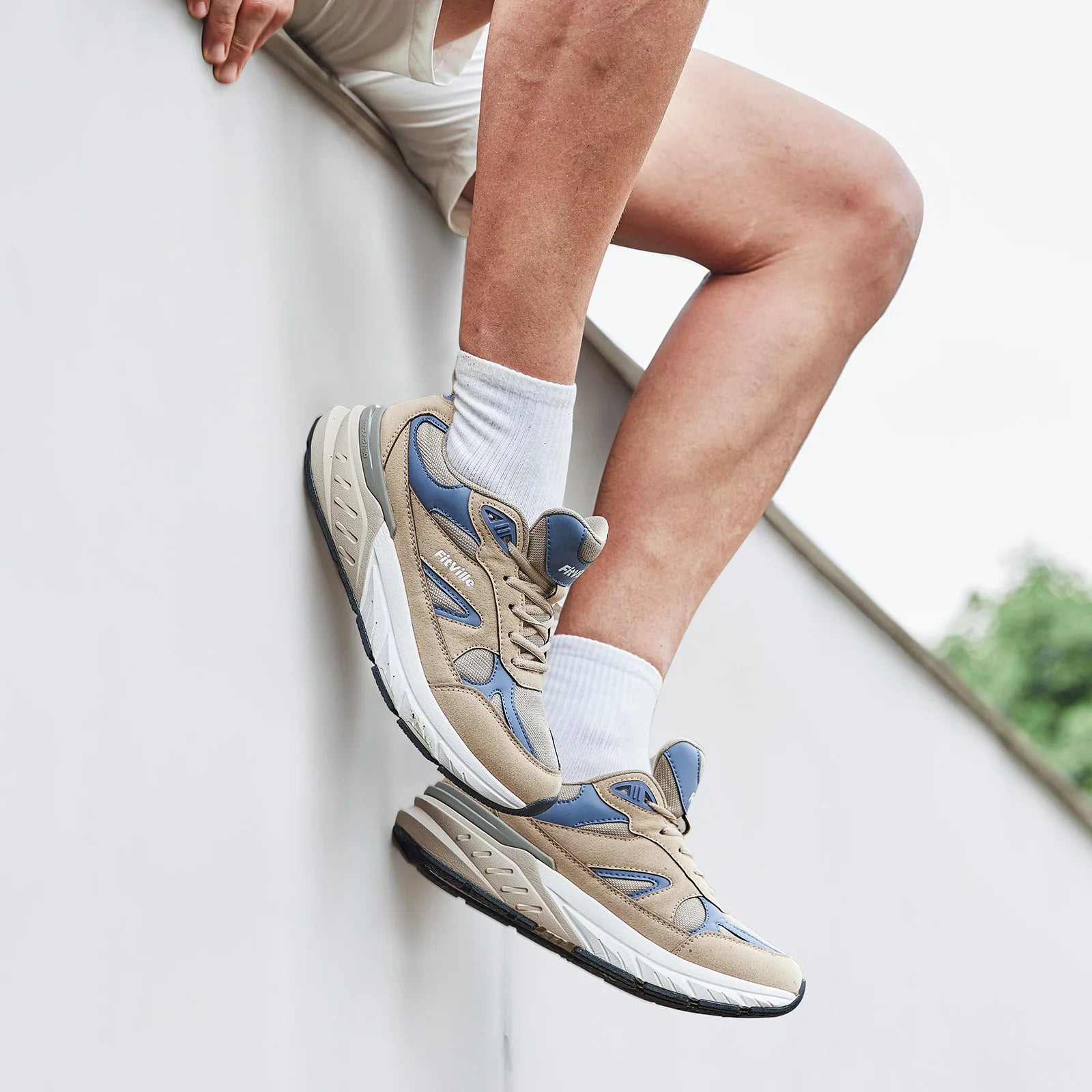 Men's Walking Shoe Wide Width Sneakers with Arch Support For Flat Feet Heel Pain Relief in Plantar Fasciitis