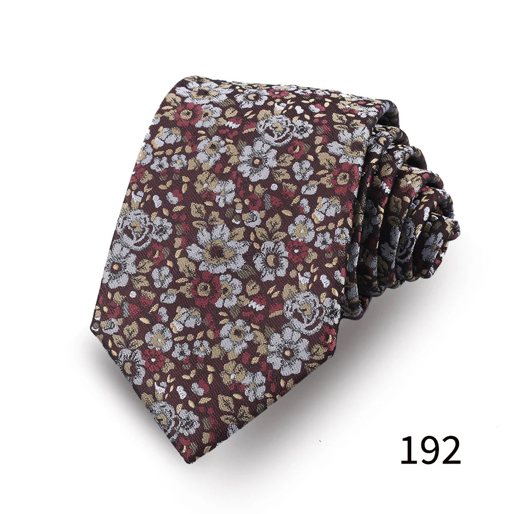 Men's Luxury Paisley Necktie Floral Wedding Style Business Tie Polyester 146x7.5cm Gift for Adult Male Occasions
